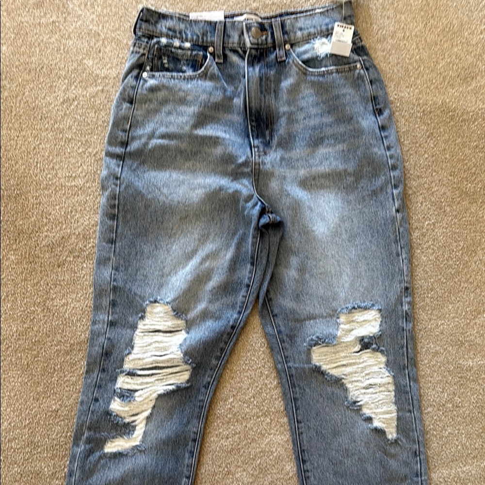 RSQ Boyfriend Blue Jeans with Vintage Distressing